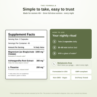 Sleep + Stress 40+ — Magnesium Bisglycinate, Ashwagandha & L-Theanine